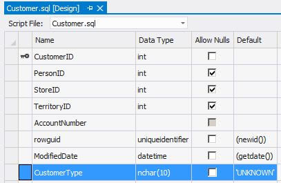 SQL Server Data Tools - Add Column